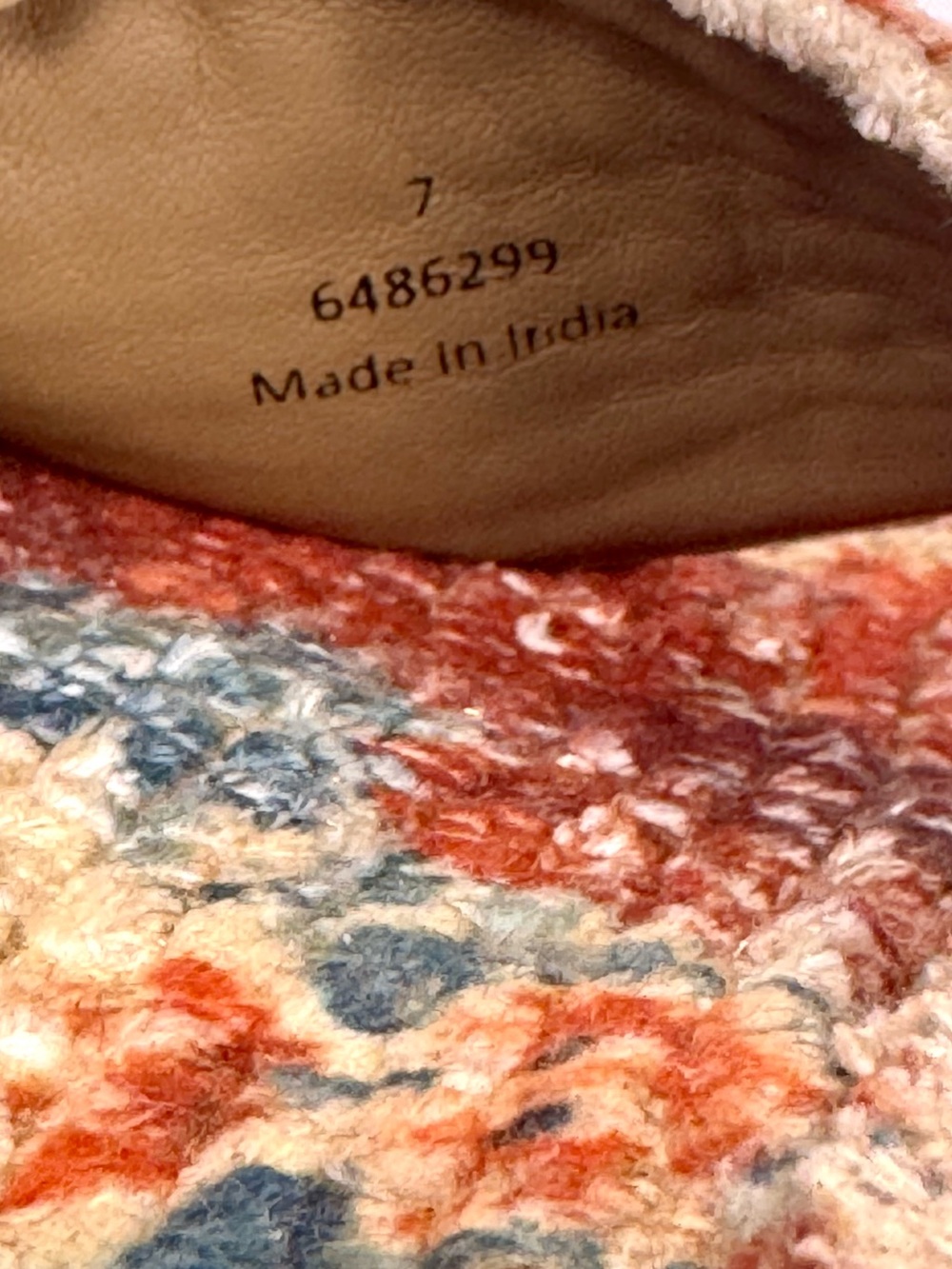 Free People Woven Wonders Footbed Sandals Navy Rust Combo Size 7 - Picture 14 of 17